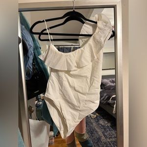 Zara one shoulder one piece bathing suit